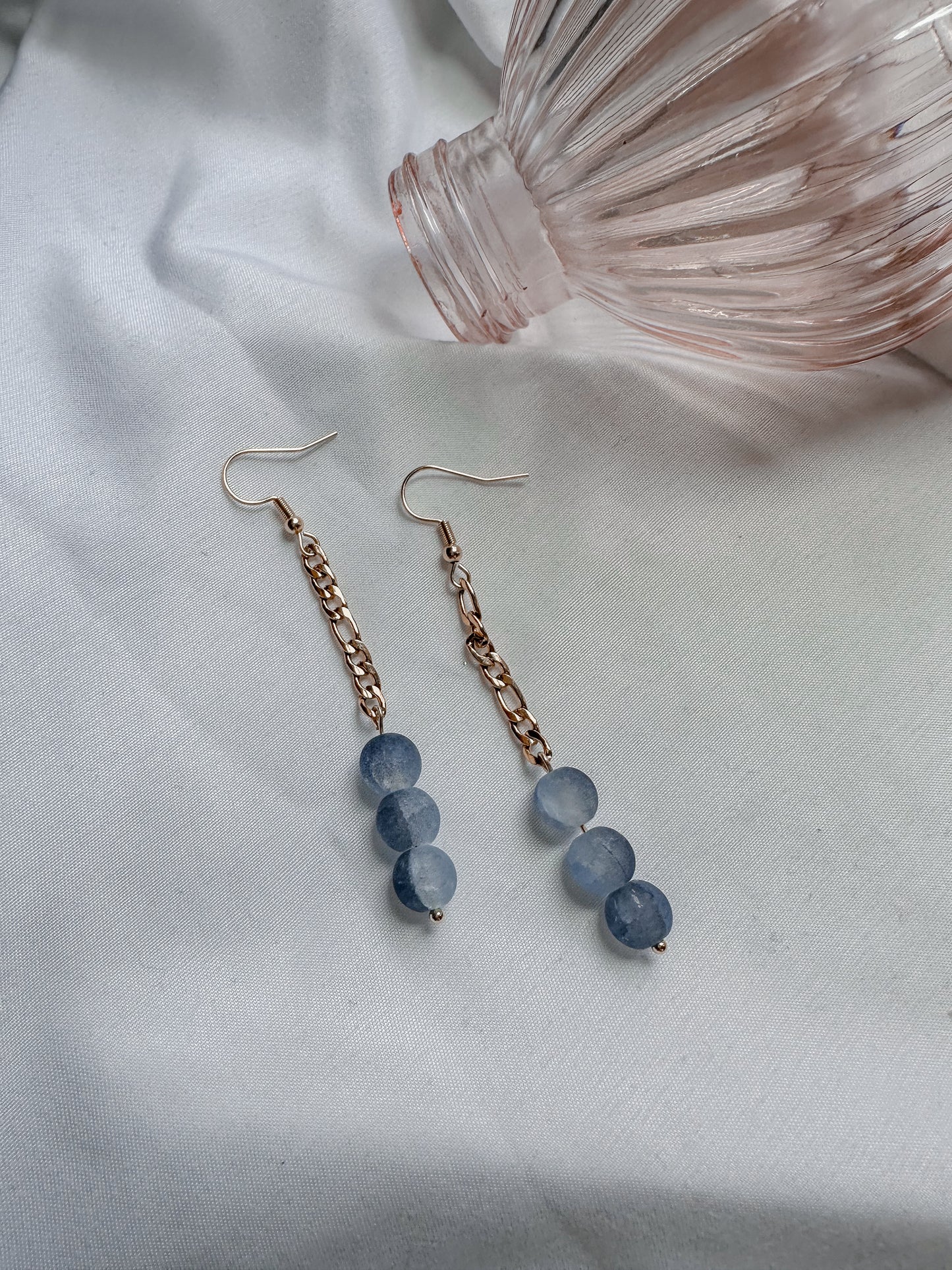 Denim bead dangle
